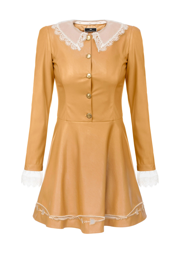 Mini dress with lace collar - Elisabetta Franchi® Outlet