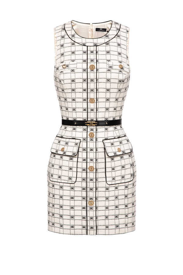 Sleeveless mini dress with belt - Elisabetta Franchi® Outlet