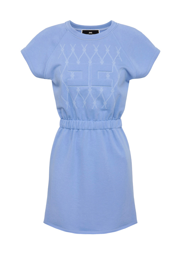 Fleece mini dress with print - Elisabetta Franchi® Outlet