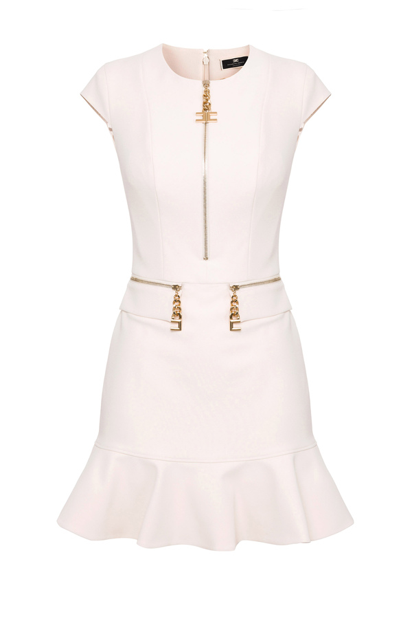 Elisabetta Franchi mini dress with central zip - Elisabetta Franchi® Outlet
