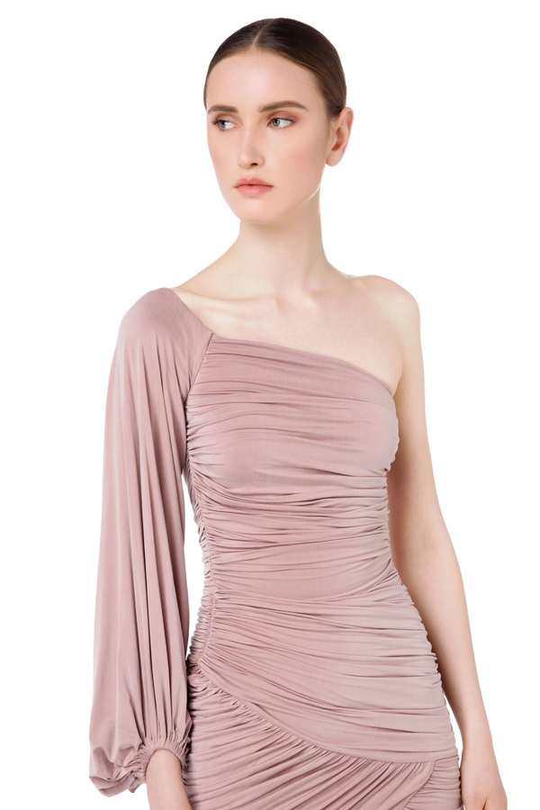 Draped one-shoulder dress - Elisabetta Franchi® Outlet