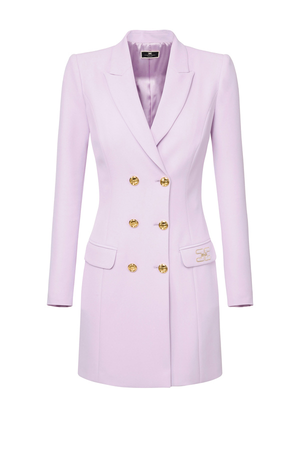 Elisabetta Franchi robe manteau dress with gold buttons - Elisabetta Franchi® Outlet