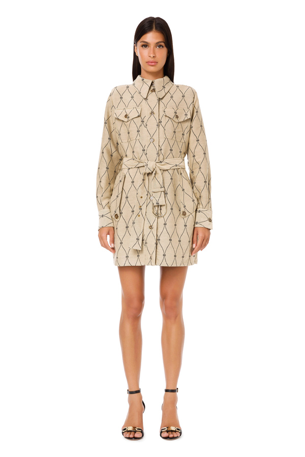Elisabetta Franchi knotted mini shirt dress - Elisabetta Franchi® Outlet