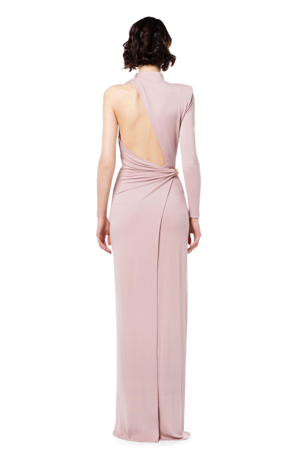 Red Carpet one-shoulder lettering evening gown - Elisabetta Franchi® Outlet