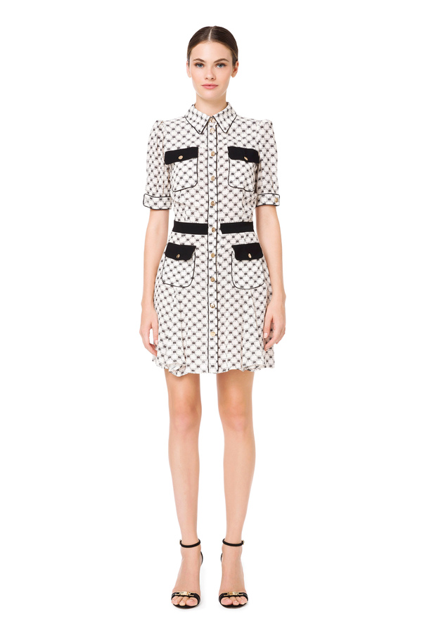 Shirt dress with contrasting pockets - Elisabetta Franchi® Outlet