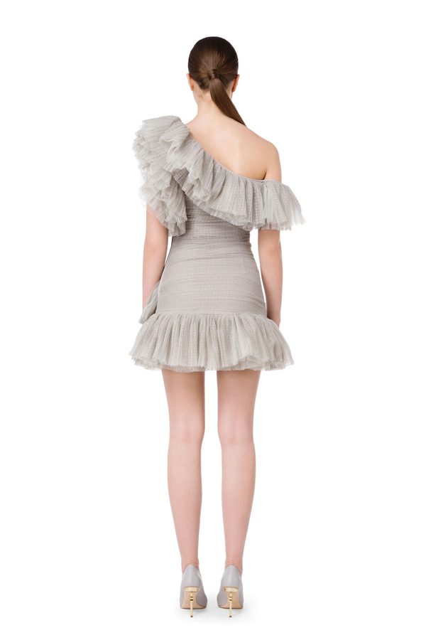 Short gathered tulle dress - Elisabetta Franchi® Outlet