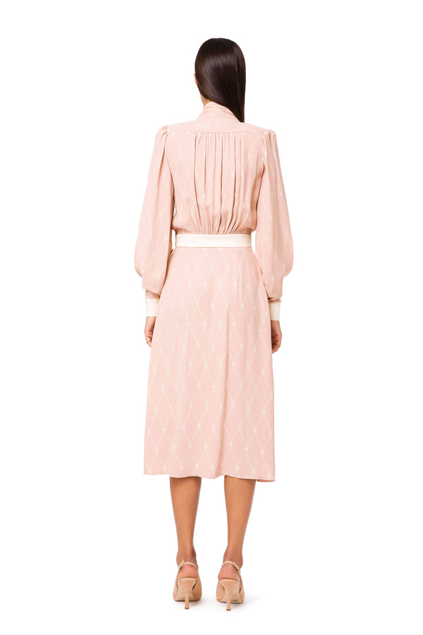 Shirt dress with scarf collar - Elisabetta Franchi® Outlet
