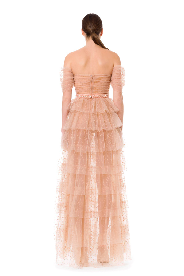 Red Carpet tulle dress with bustier - Elisabetta Franchi® Outlet
