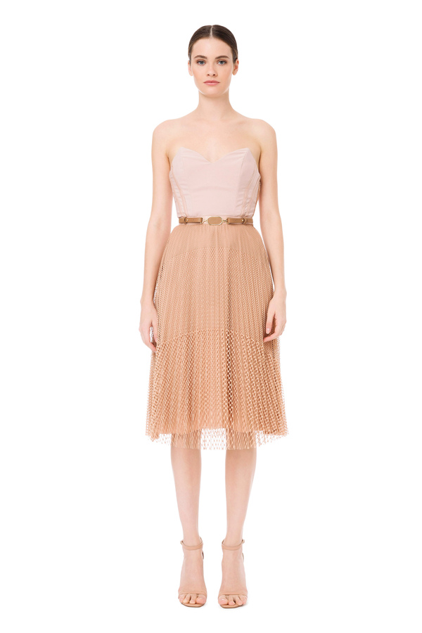 Dress with shaded mesh skirt - Elisabetta Franchi® Outlet