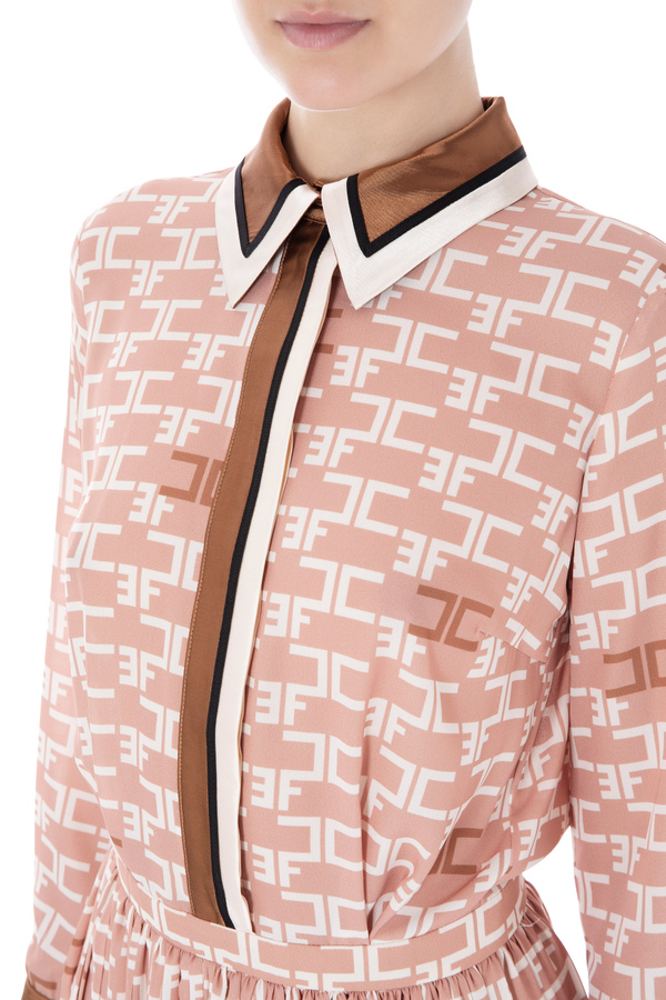 Robe chemise georgette - Elisabetta Franchi® Outlet