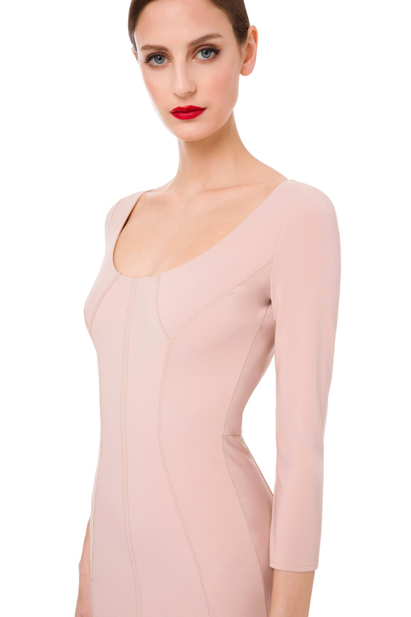 Tight-fitting sheath dress with back neckline - Elisabetta Franchi® Outlet