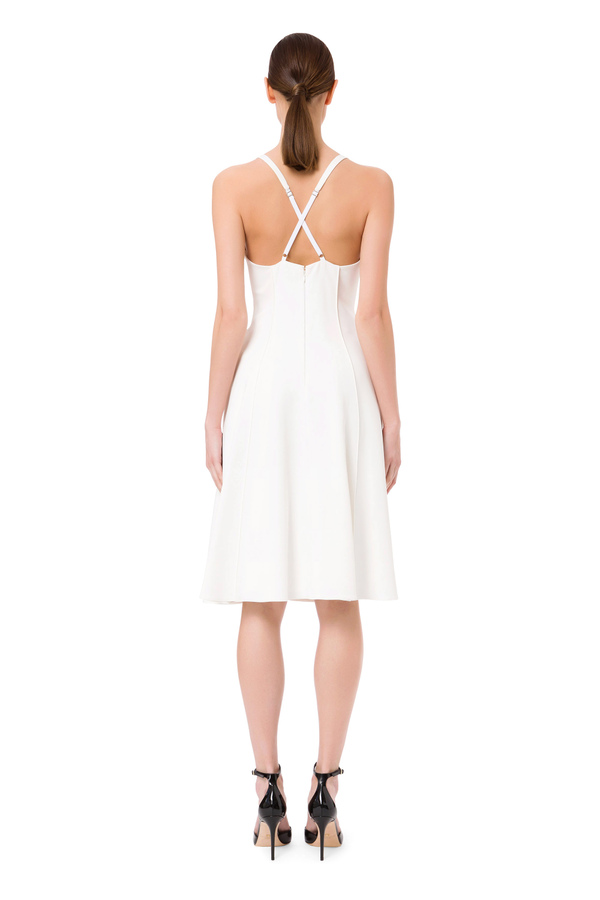 Midi dress in crêpe fabric, crossed at the back - Elisabetta Franchi® Outlet