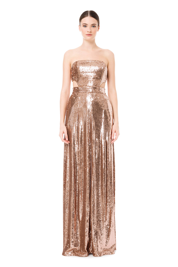 Red Carpet full sequin dress with bandeau top - Elisabetta Franchi® Outlet