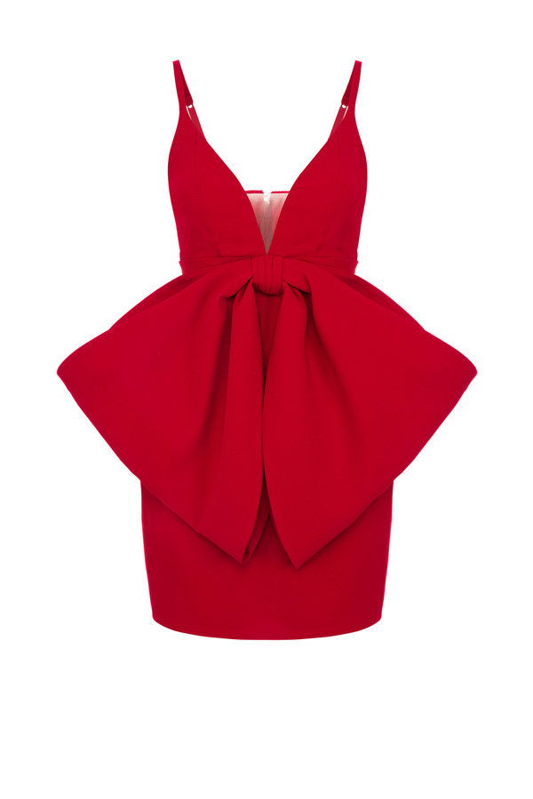 Babydoll-Kleid mit Maxi-Schleife - Elisabetta Franchi® Outlet