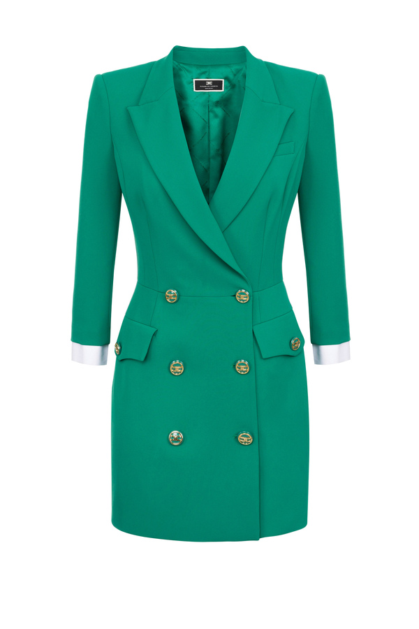 Coat dress with shirt effect sleeves - Elisabetta Franchi® Outlet