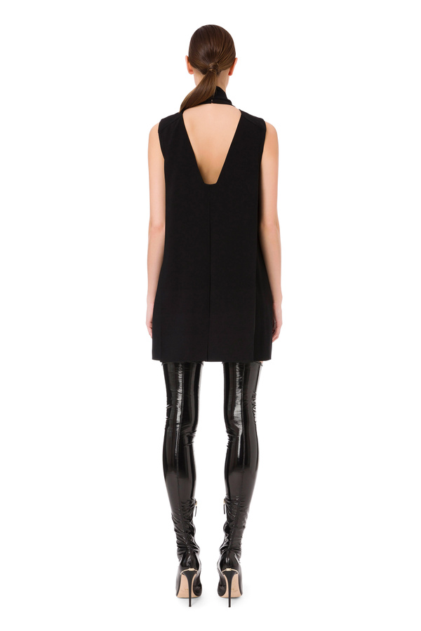 Sleeveless boxy dress with gold details - Elisabetta Franchi® Outlet
