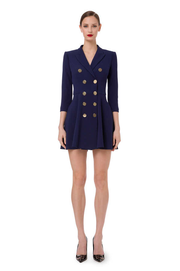 Gold double-breasted buttoning mini dress - Elisabetta Franchi® Outlet