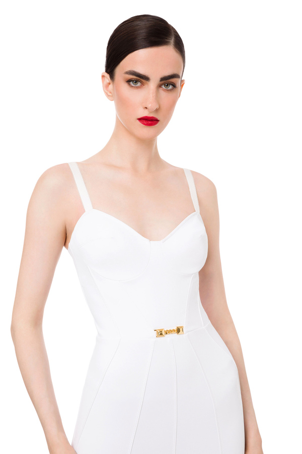 Midi bustier dress with studs accessory - Elisabetta Franchi® Outlet
