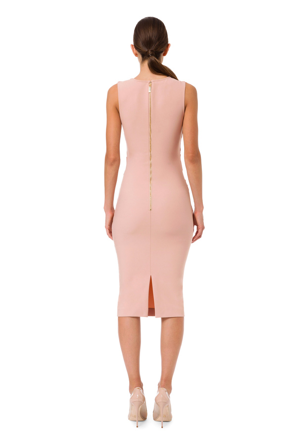 Sheath dress with maxi bow and drape - Elisabetta Franchi® Outlet