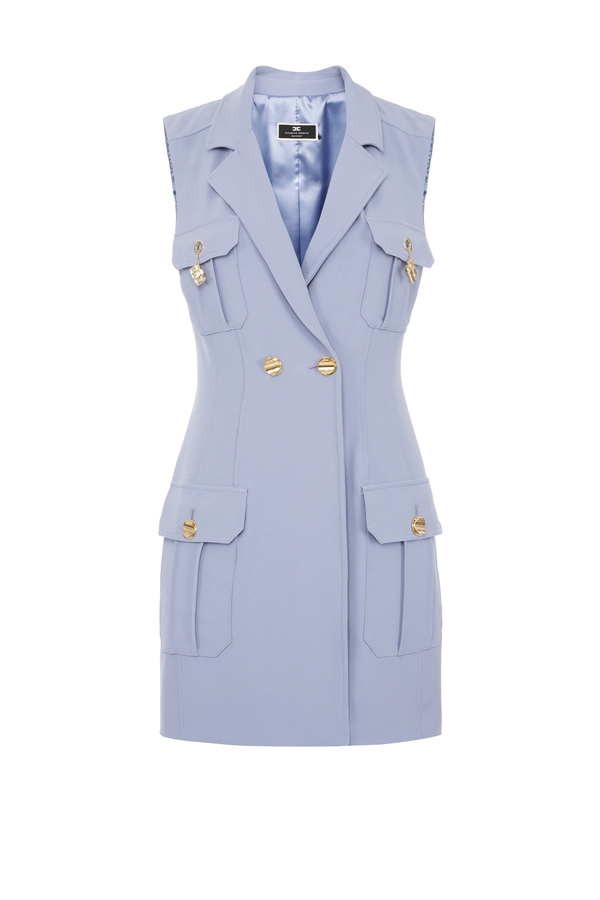 Double-breasted with maxi pockets and gold buttons - Elisabetta Franchi® Outlet