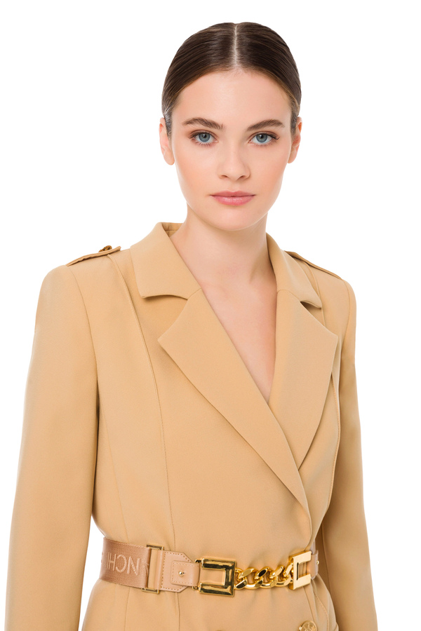 Robe-manteau avec maxi ceinture à logo par Elisabetta Franchi - Elisabetta Franchi® Outlet