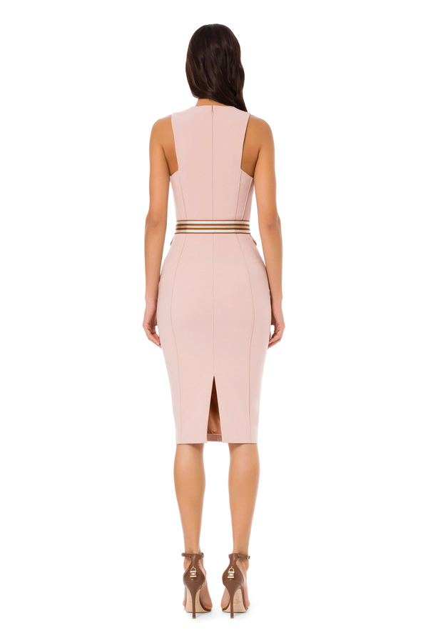 Elisabetta Franchi technical fabric sheath dress - Elisabetta Franchi® Outlet