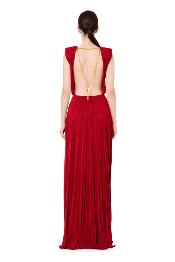 Red Carpet-Kleid aus Jersey-Lurex mit Charm-Anhänger - Elisabetta Franchi® Outlet