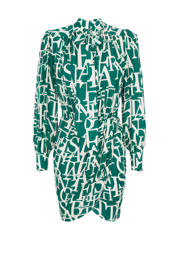 Robe imprimé lettres avec jupe portefeuille - Elisabetta Franchi® Outlet
