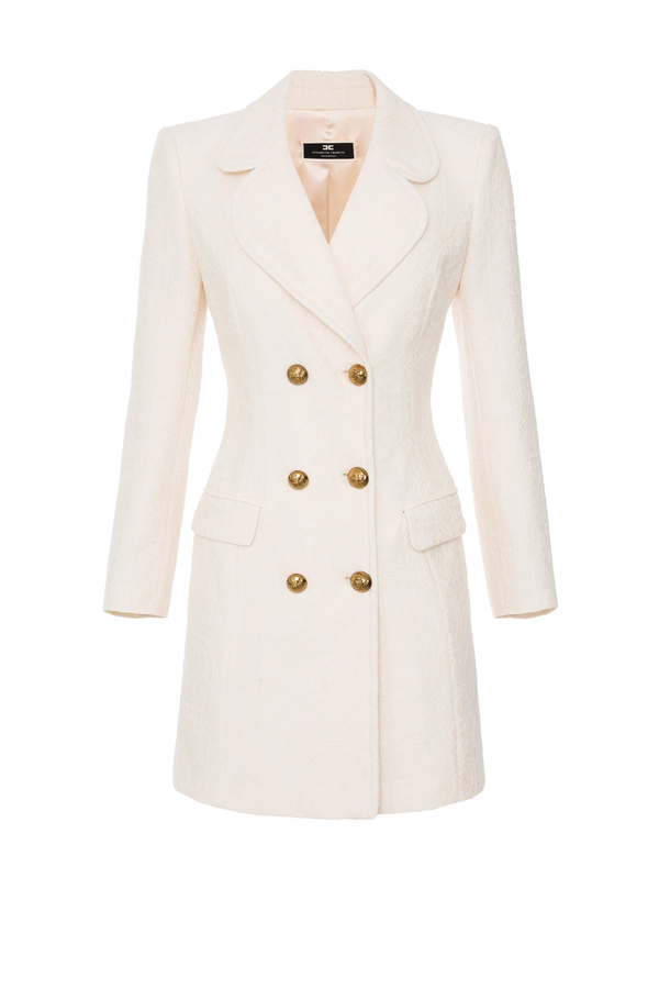 Coat dress in double layer lace - Elisabetta Franchi® Outlet