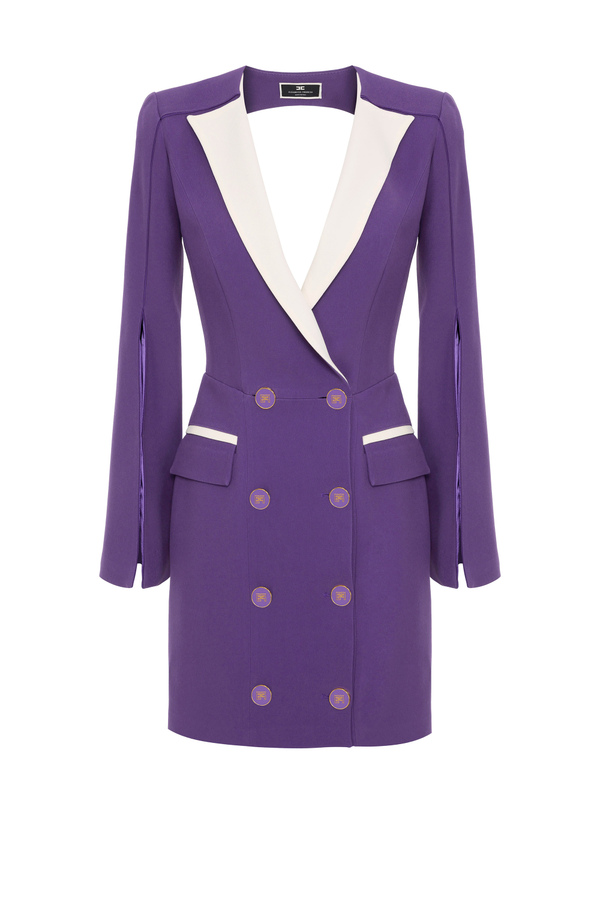 Robe-manteau avec détails contrastés - Elisabetta Franchi® Outlet