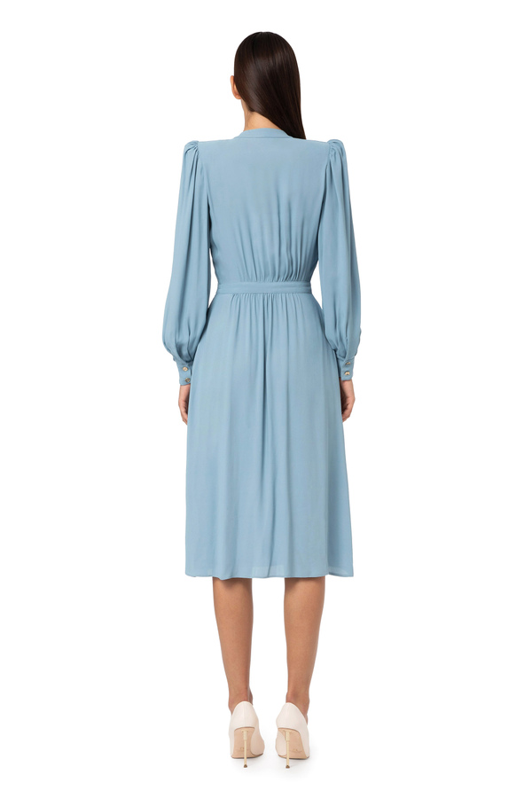 Midi dress with Mandarin collar - Elisabetta Franchi® Outlet