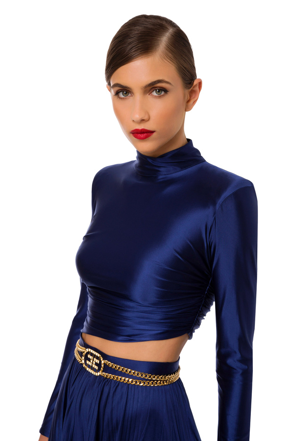 Calflength dress with cutouts and charms belt Elisabetta Franchi