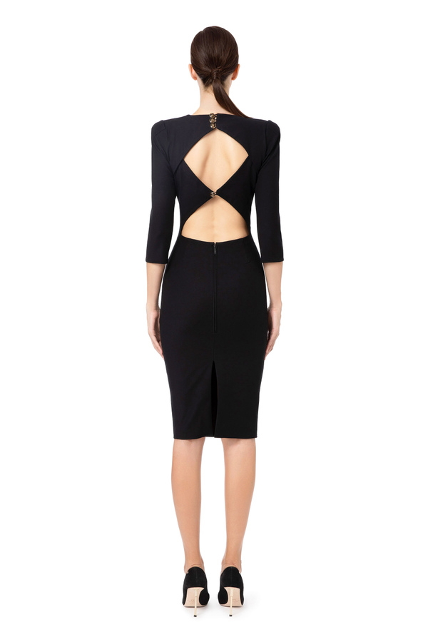 Sheath dress with geometric detail on the back - Elisabetta Franchi® Outlet