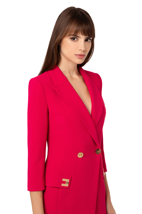 Vestido abrigo con placas de cierre de giro - Elisabetta Franchi® Outlet