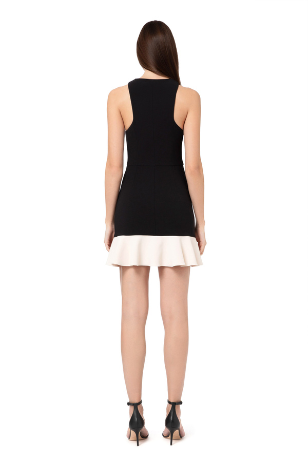 Dress with flounce and turn lock plaques - Elisabetta Franchi® Outlet