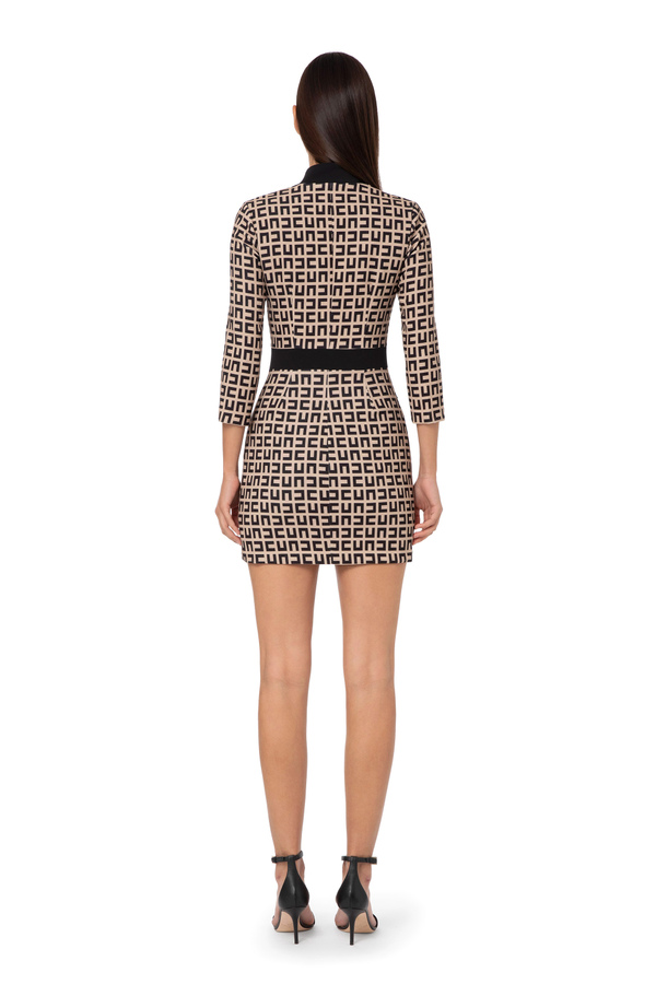 Printed mini dress with maze pattern - Elisabetta Franchi® Outlet