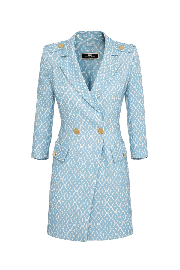 Vestido abrigo con estampado de rombos - Elisabetta Franchi® Outlet