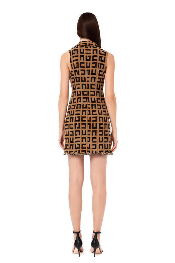 Sleeveless jacquard tweed mini dress - Elisabetta Franchi® Outlet