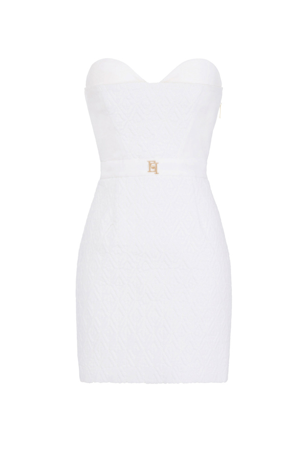 Bustier-Kleid aus besticktem Samt - Elisabetta Franchi® Outlet