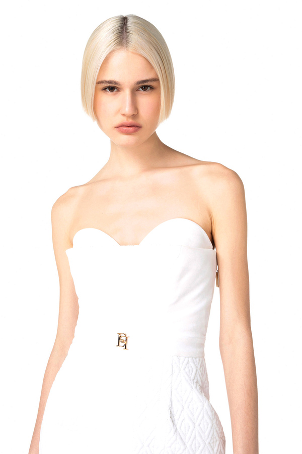 Bustier-Kleid aus besticktem Samt - Elisabetta Franchi® Outlet