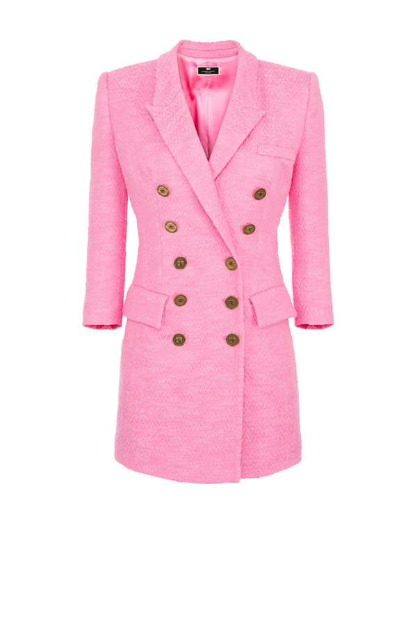 Robe-manteau en tweed chevron - Elisabetta Franchi® Outlet