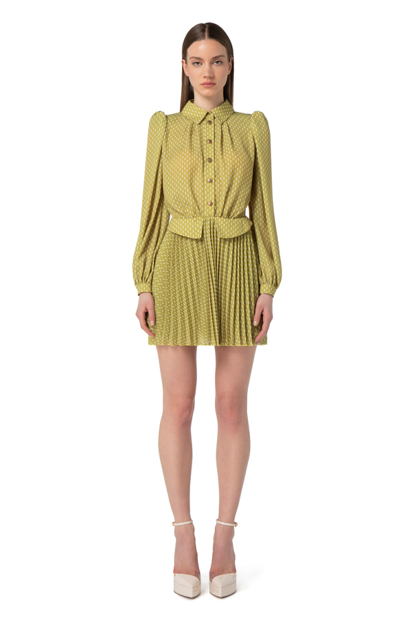 Mini-dress in printed georgette fabric - Elisabetta Franchi® Outlet