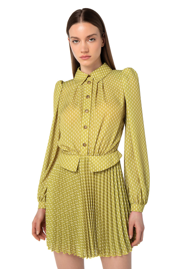 Mini-dress in printed georgette fabric - Elisabetta Franchi® Outlet