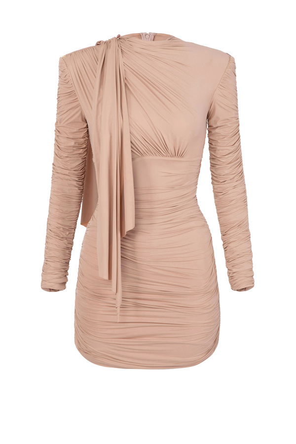 Jersey mini-dress with foulard scarf - Elisabetta Franchi® Outlet