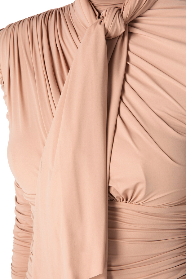 Jersey mini-dress with foulard scarf - Elisabetta Franchi® Outlet