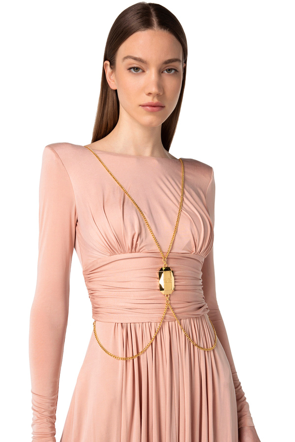 Vestido Red Carpet de punto con accesorio - Elisabetta Franchi® Outlet