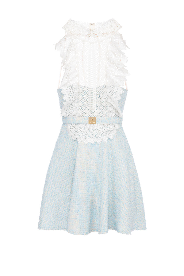 Mini-robe avec plastron en dentelle - Elisabetta Franchi® Outlet