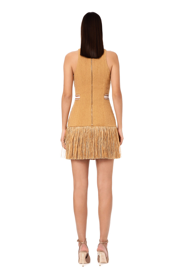 Embroidered tweed mini dress - Elisabetta Franchi® Outlet