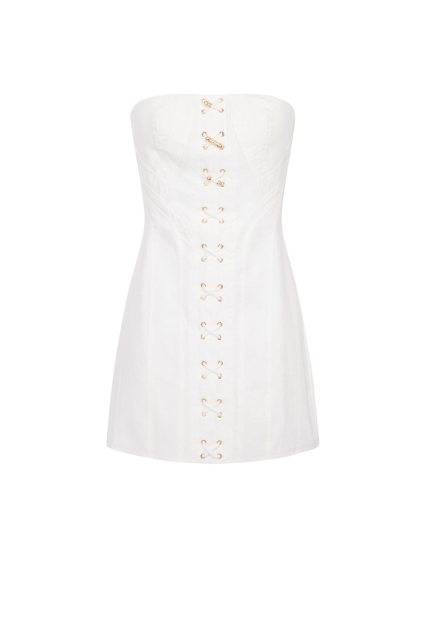 Criss-cross pattern mini dress - Elisabetta Franchi® Outlet