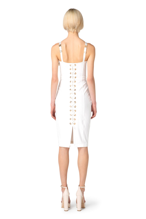 Vestido tubo de punto con copas - Elisabetta Franchi® Outlet